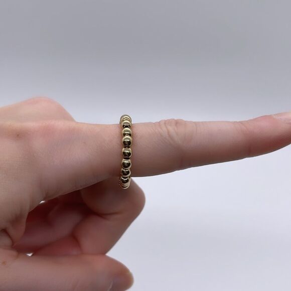 NWT Wool + Pepper Co. Gold Beaded Stackable Ring - Picture 4 of 4